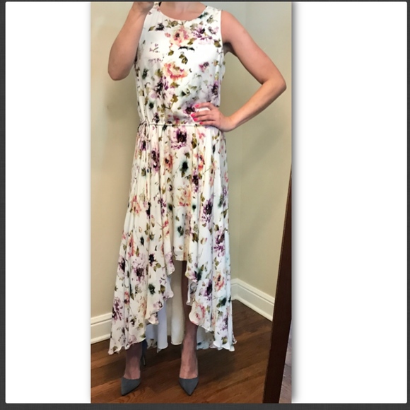Haute Hippie Dresses & Skirts - Backless Flowy Floral High-Low Designer Dress