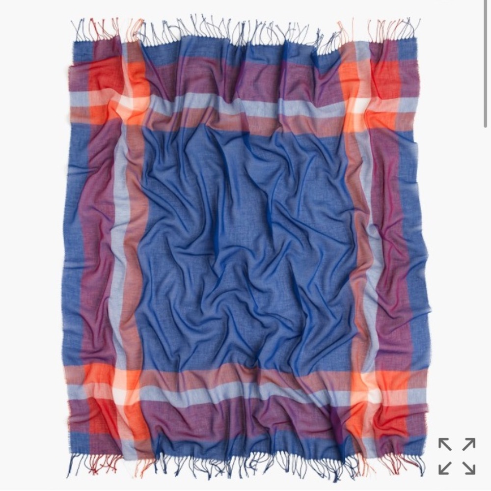 JCREW Plaid scarf with tassels