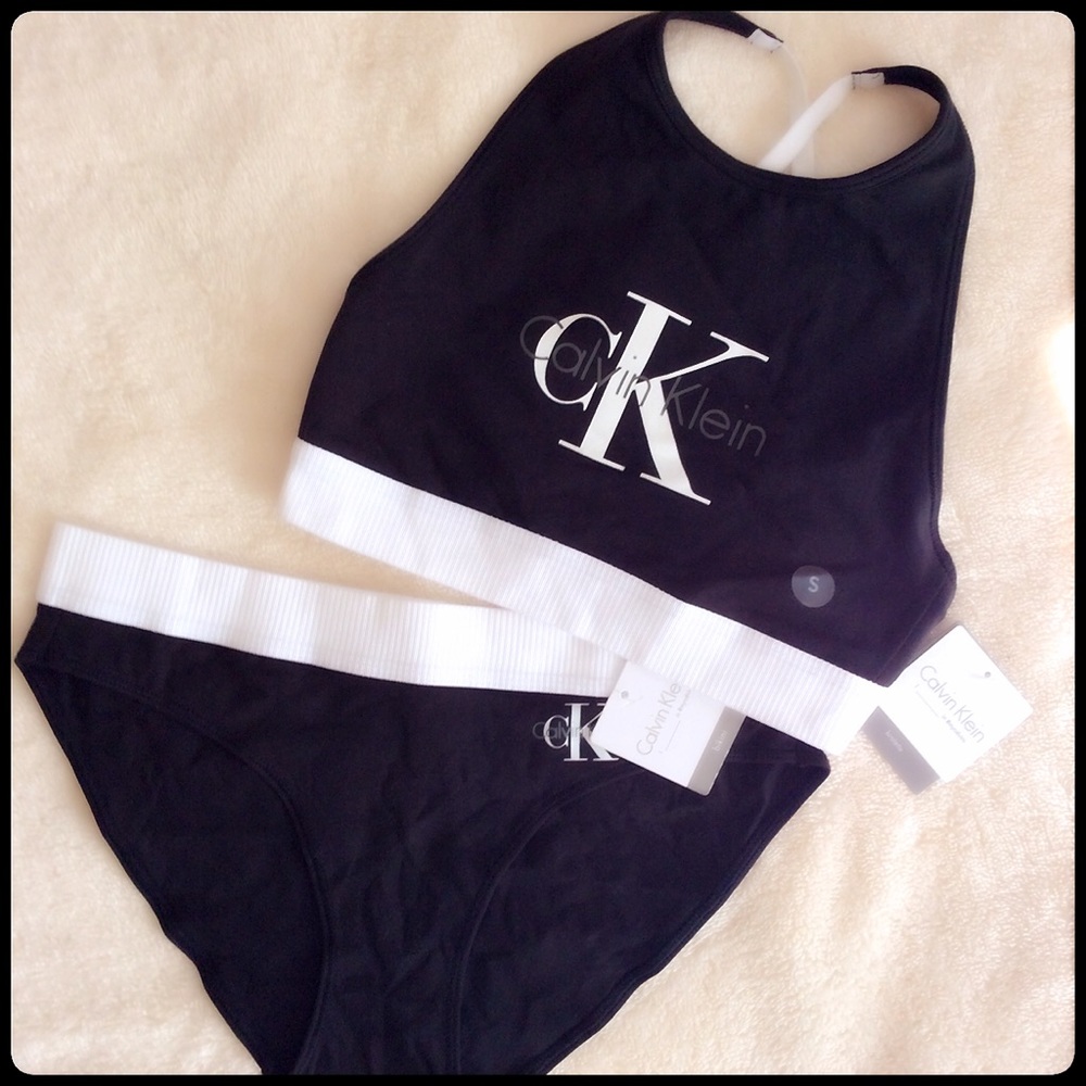 cK Retro high neck logo bralette bikini underwear - Picture 2 of 8