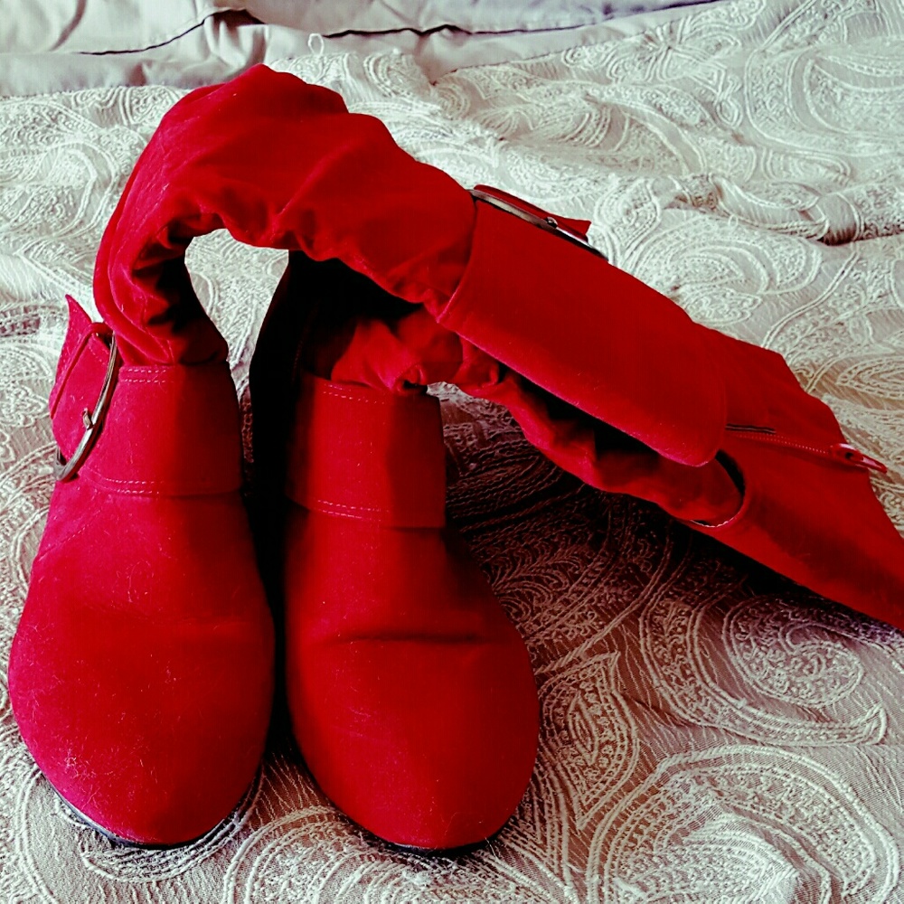 Charming Charlie Red Above the Ankle Boots