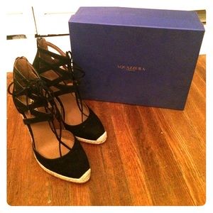 Aquazzura Black Wedges