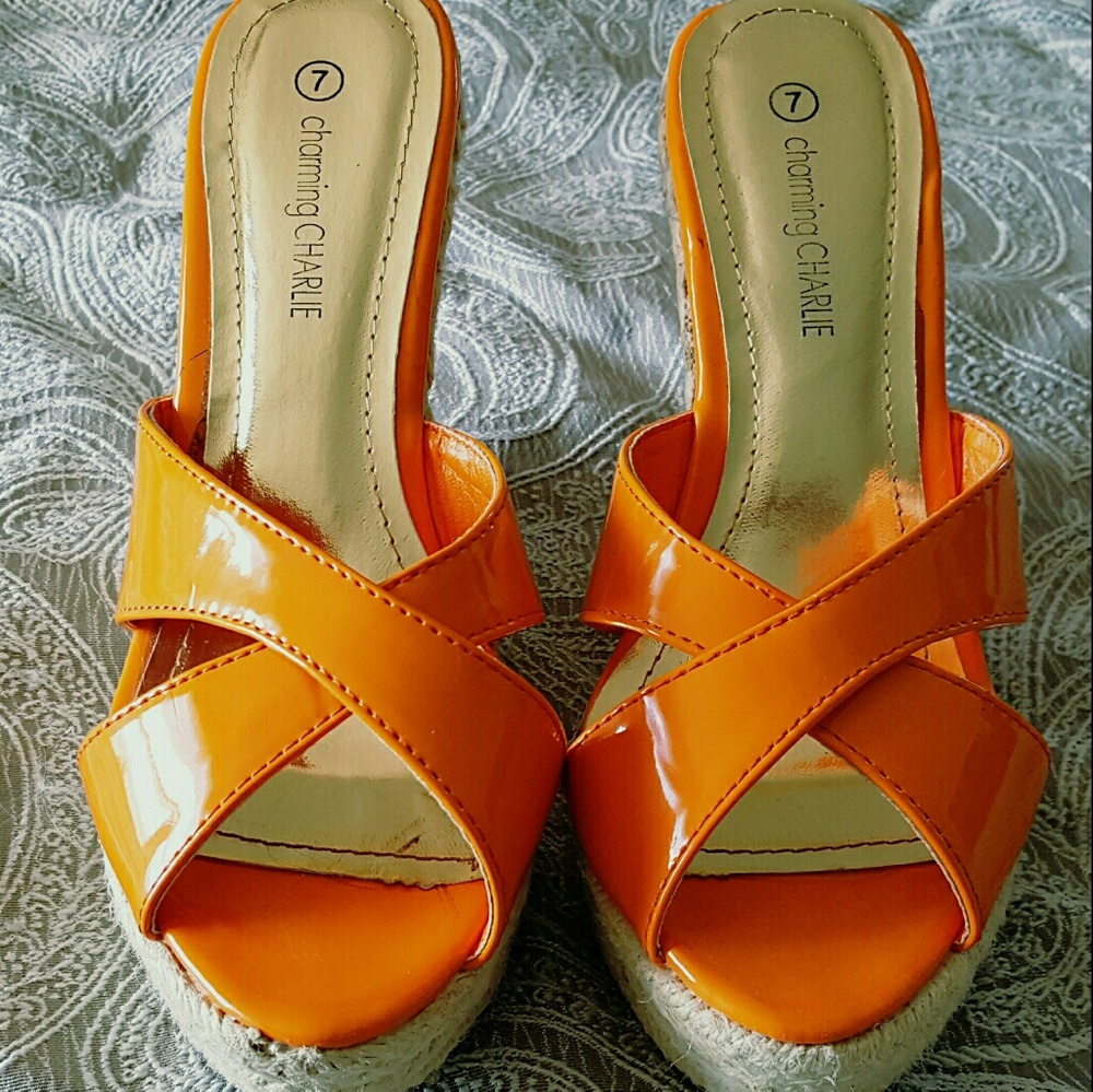 Charming Charlie Orange Wedges