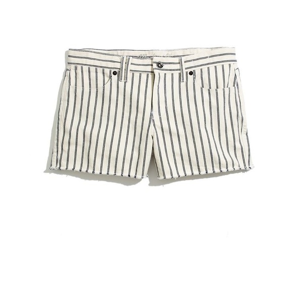 Madewell Pants - Madewell striped denim cutoff shorts