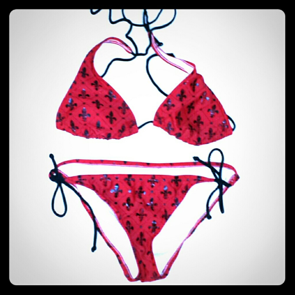 Red Black Bikini