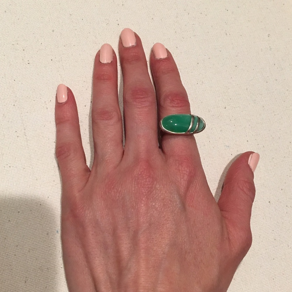 Silpada Sterling silver & Chrysophase ring size 7