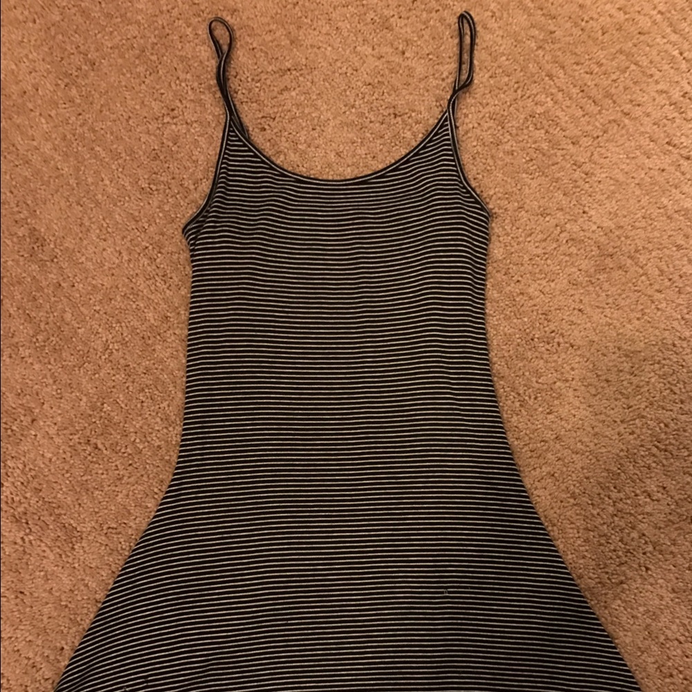 Striped Spaghetti-Strap Dress