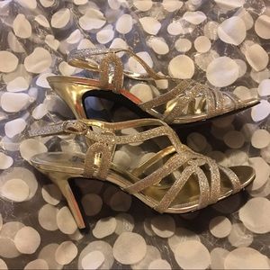 Touch of Nina Gold Glitter Heels