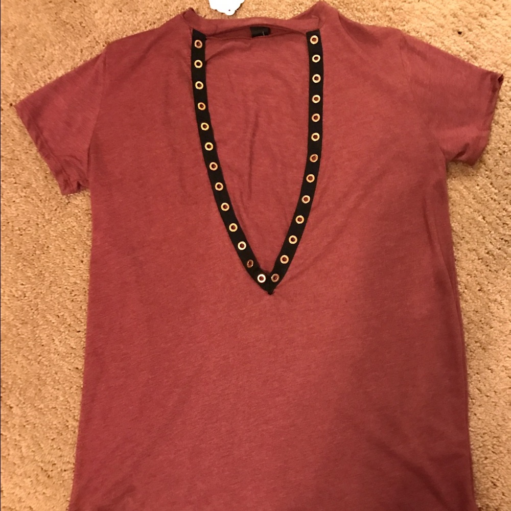 Rose Gold Gromet V Tee