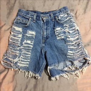 High waist denim shorts