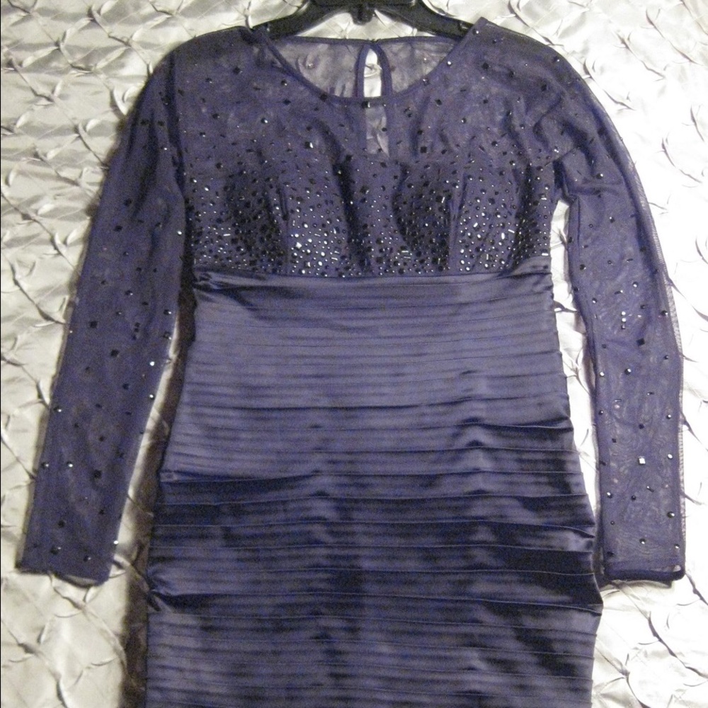 Black Sheer Long-Sleeved Dress