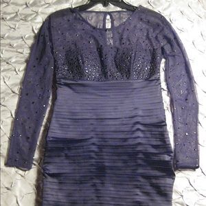 Black Sheer Long-Sleeved Dress