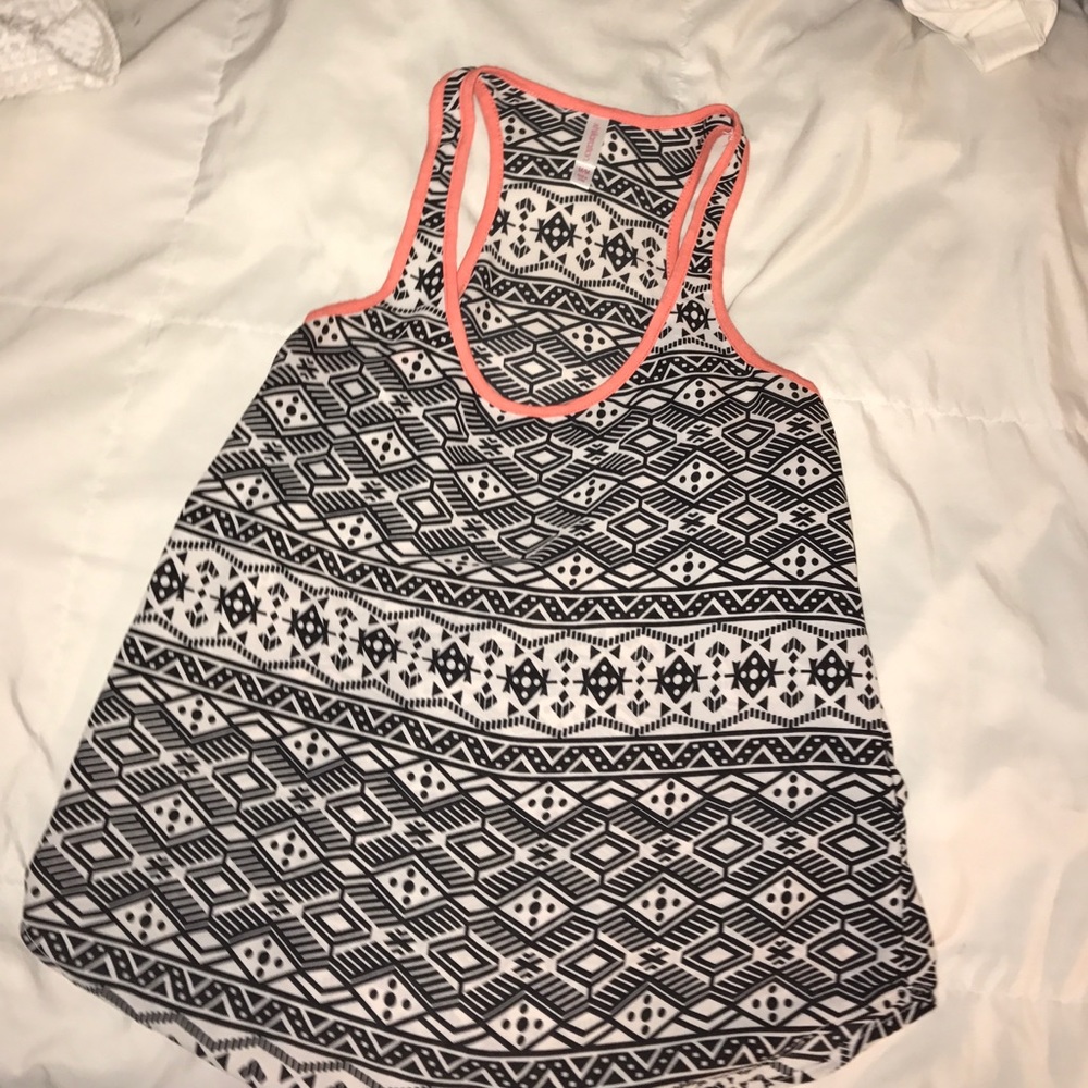 Xhileration black N White Aztec Tank