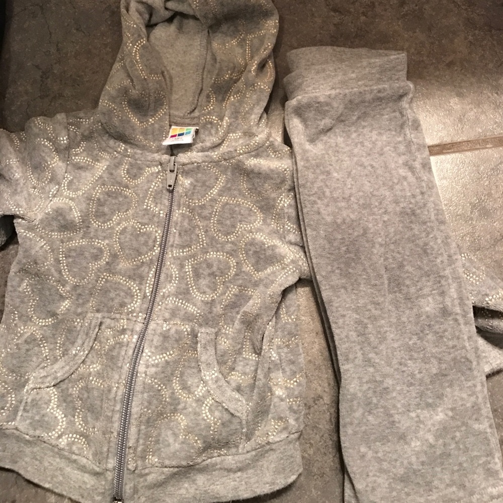 Gray velour girls suit