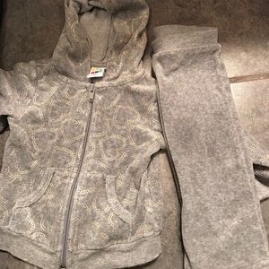 Gray velour girls suit