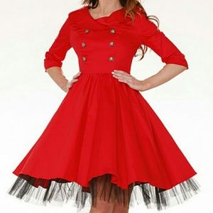 🚫SOLD🛇 Hearts & Roses London Red A-line Dress