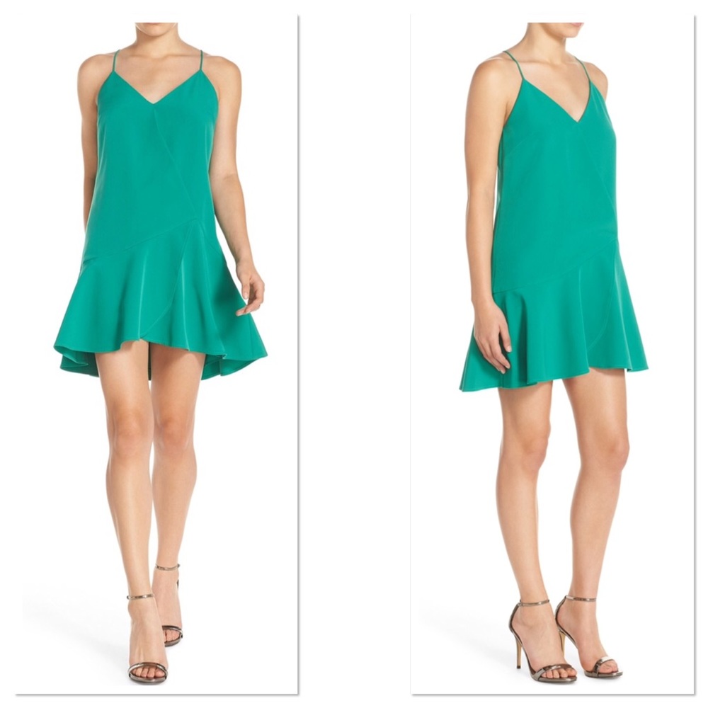Flirty Green Drop Waist Dress