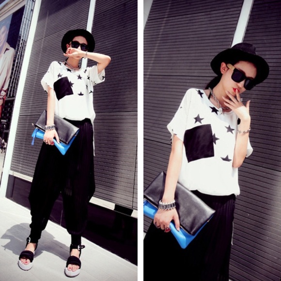 🆕 Asymmetric Star Stitching Chiffon Shirt Blouse - Picture 8 of 8