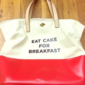 Kate spade EAT CAKE FOR BREAKFAST zipper tote