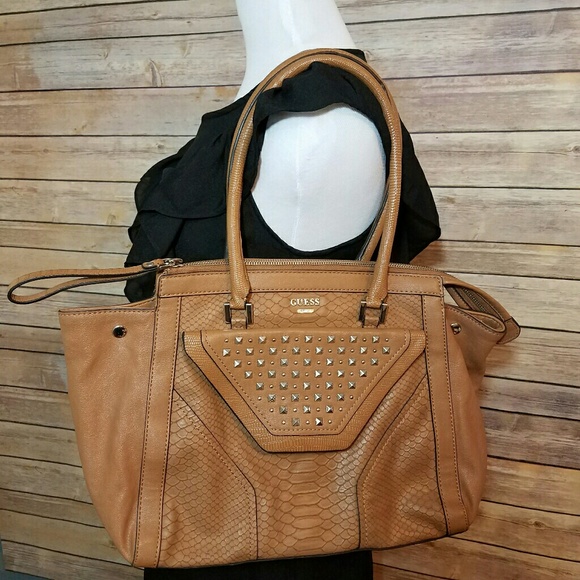 Guess Handbags - GUESS Tan Studded Handbag Purse