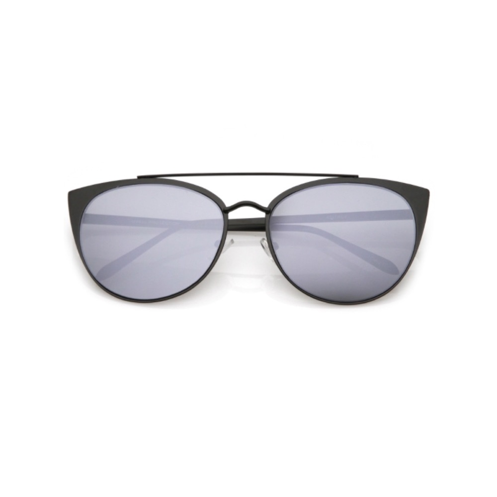 [ KITTY ] Silver/Black Cat-Eye Sunglasses