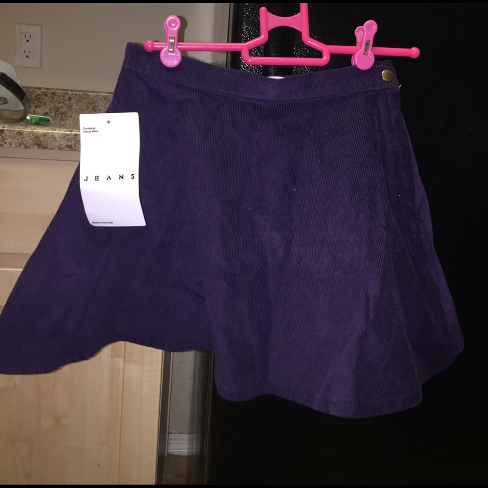 American apparel purple corduroy circle skirt