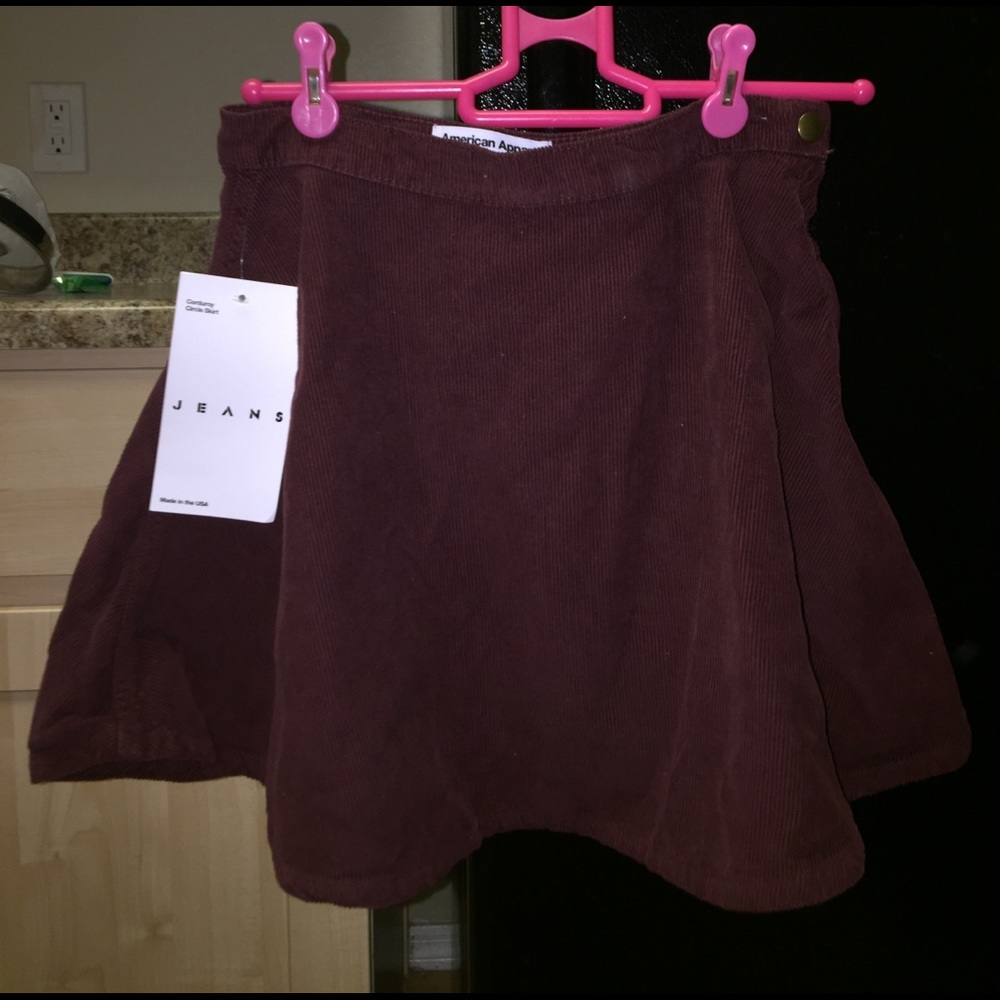 American apparel burgundy corduroy circle skirt S