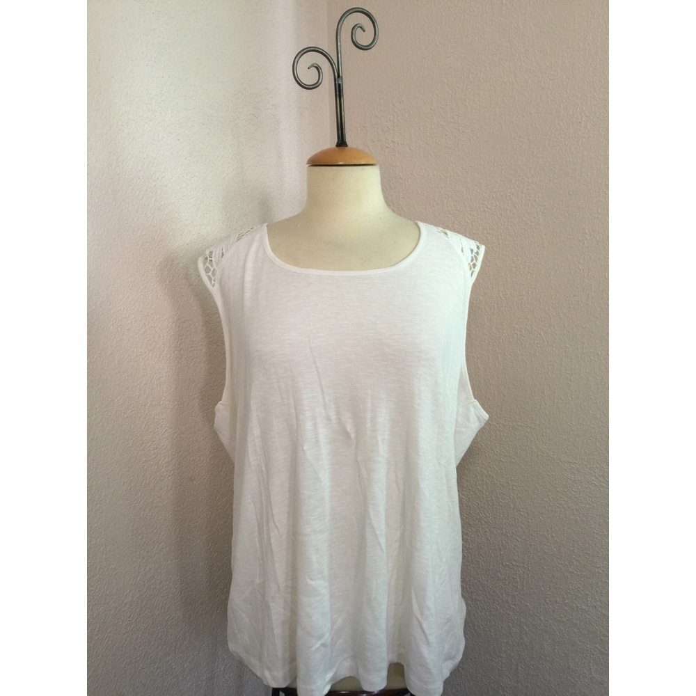 NWT AJ Adrea Jovine White sleeveless Top Size 3X - Picture 1 of 4