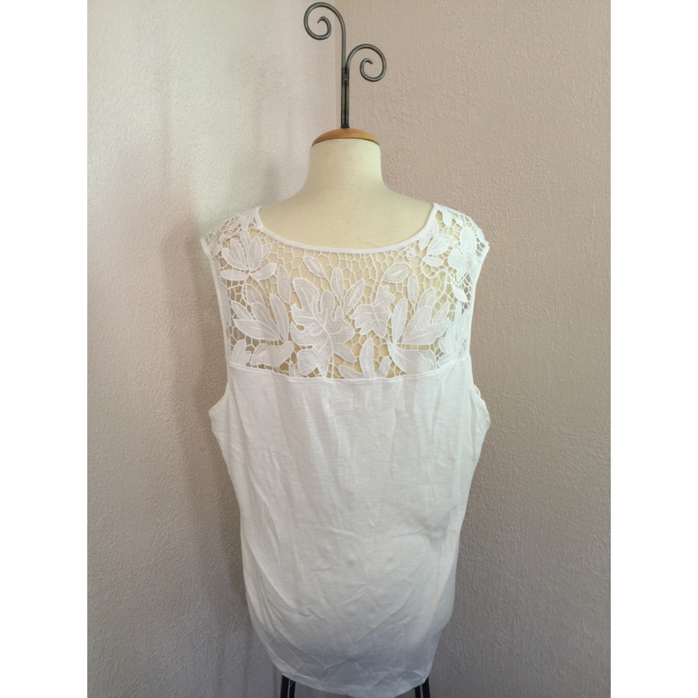 NWT AJ Adrea Jovine White sleeveless Top Size 3X - Picture 3 of 4