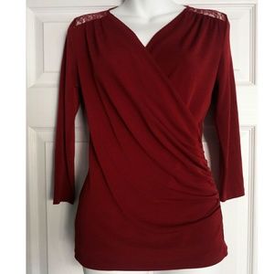 Ann Taylor top size XS Burgundy NWOT