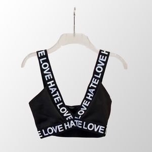 Words Elastic Band Bra Top