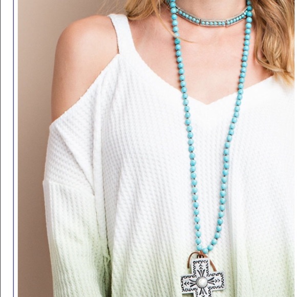 Weekend promo 1 Hr❗️Chic Ombré cold shoulder Tunic - Picture 3 of 4