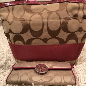 Authentic burgundy coach purse! "Like new"