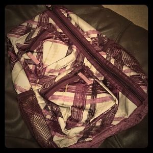 Purple and Grey cross body Backpack