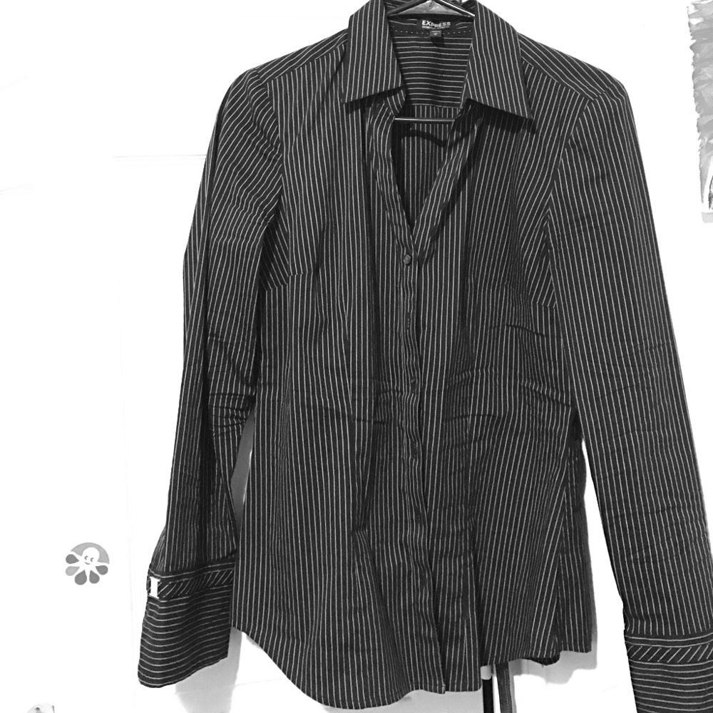 Express black Long sleeve collar shirt