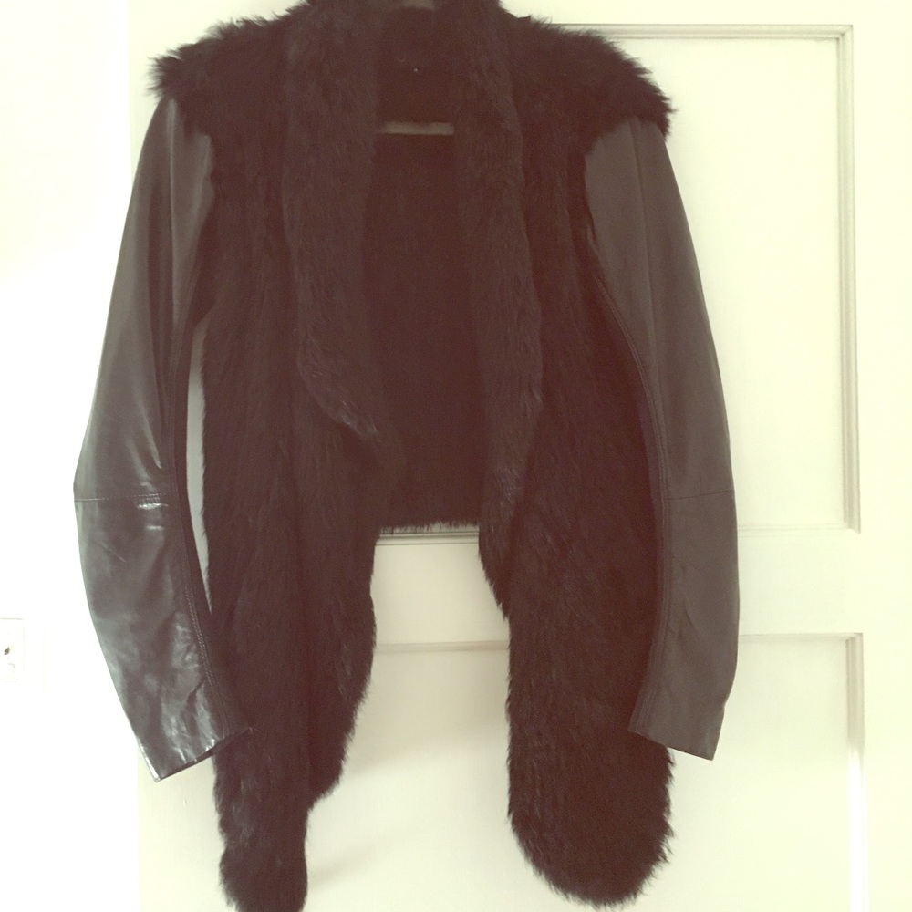 June Leather and Rabbit fur $800 jacket