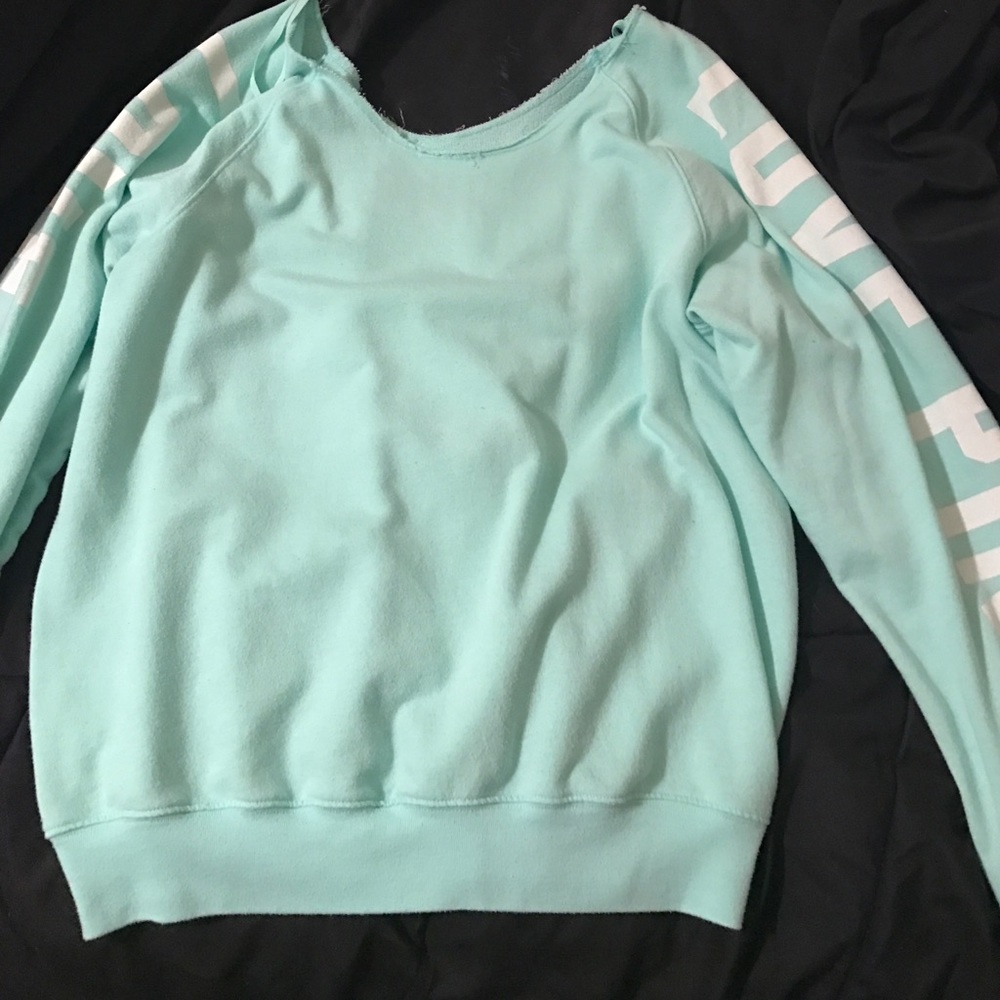 Victoria's Secret mint green sweatshirt