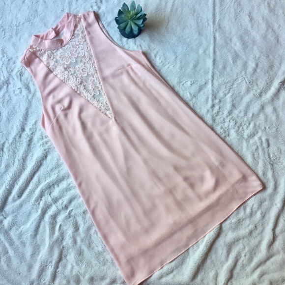 LAST 2: Blush High Neck Lace Dress - Picture 5 of 5