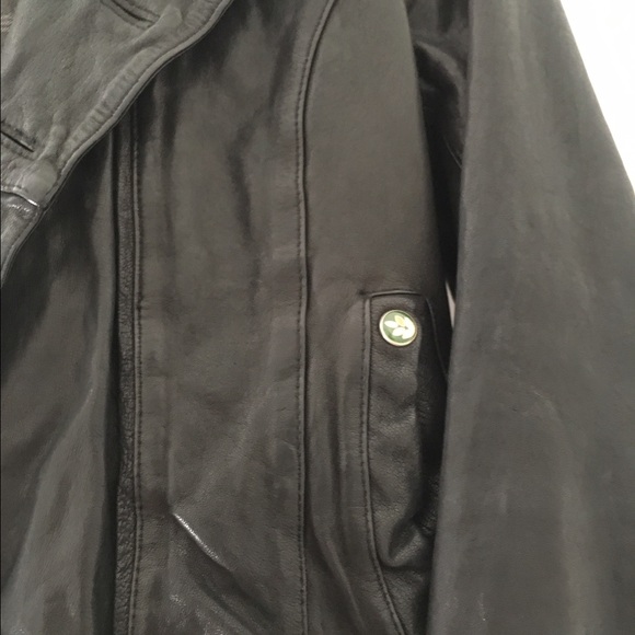 Black leather Hip Vintage Barney's of NY jacket - Picture 2 of 3