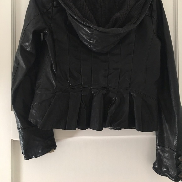 Black leather Hip Vintage Barney's of NY jacket - Picture 3 of 3