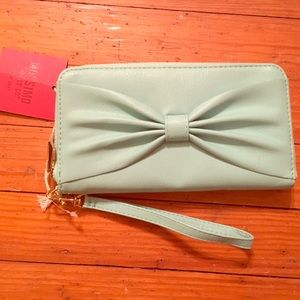 Blue Bow Clutch Wallet Purse