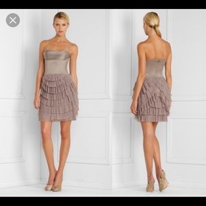 BCBG Taupe Ruffle dress
