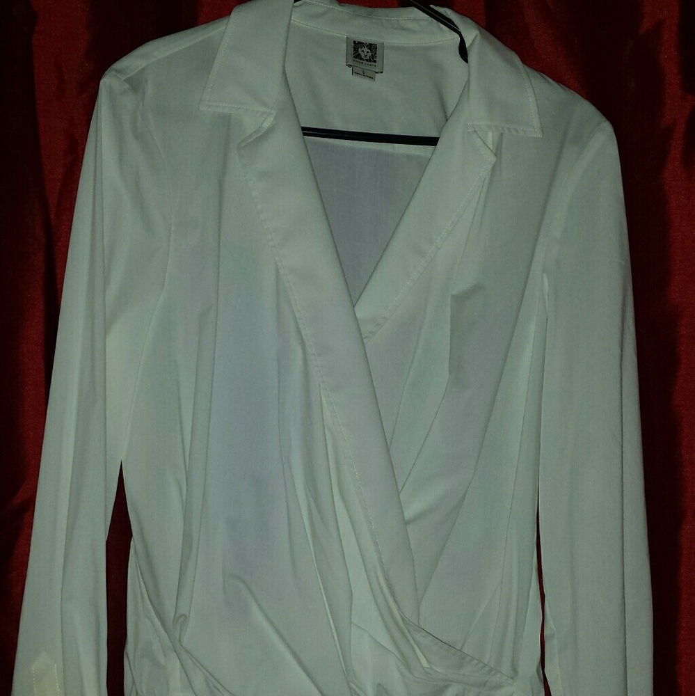 Anne Klein faux wrap blouse