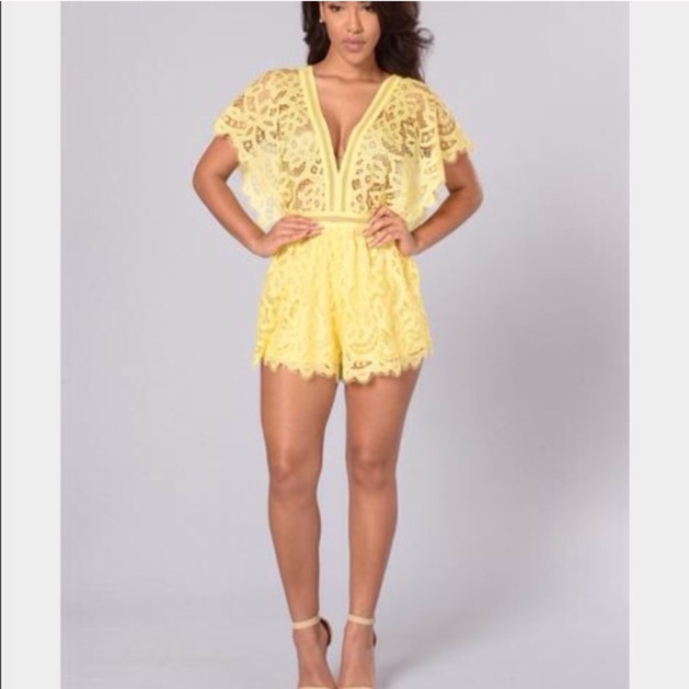 Yellow Lace Romper