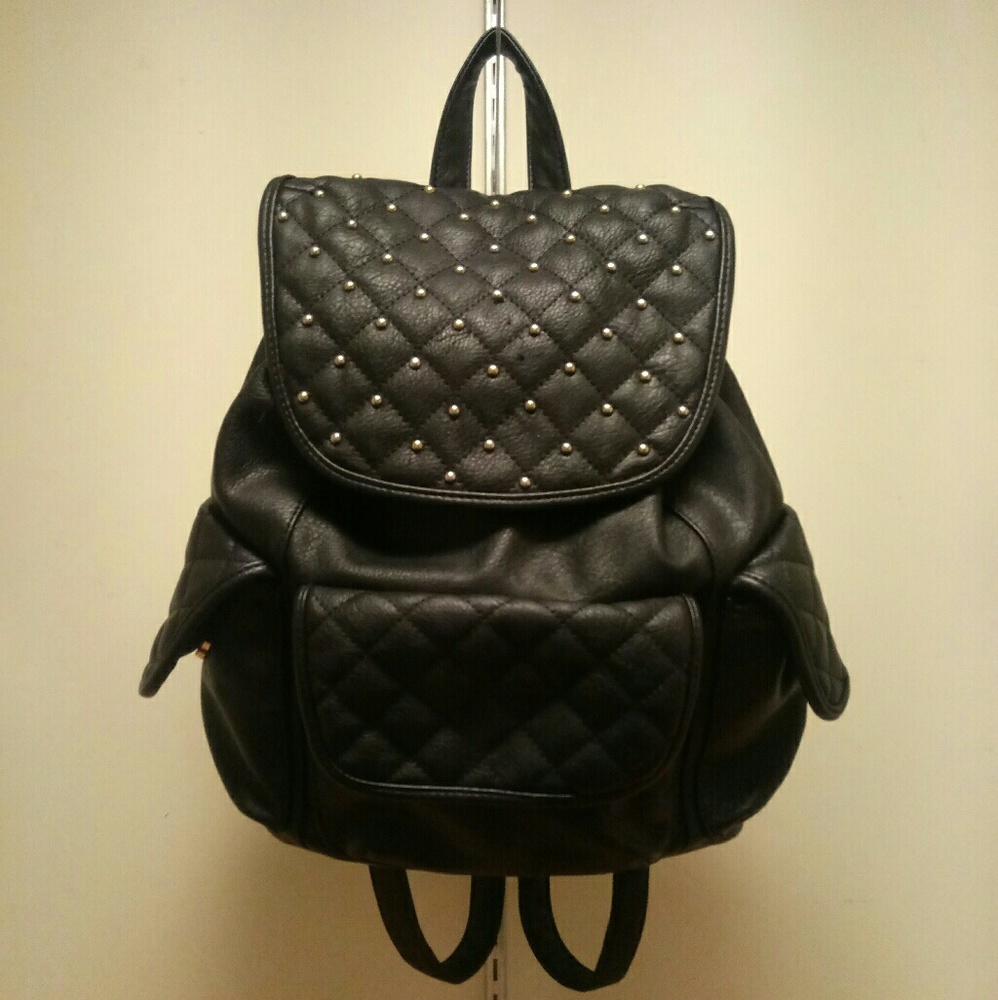 Black Leather Backpack