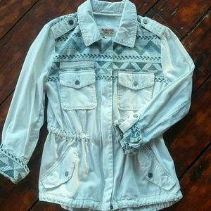 Aztec print military jacket