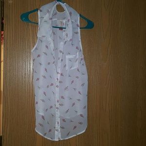 Ladies sheer backless top