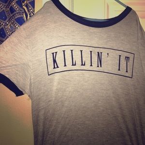 Large Gray "KILLIN' IT" ringer Tee
