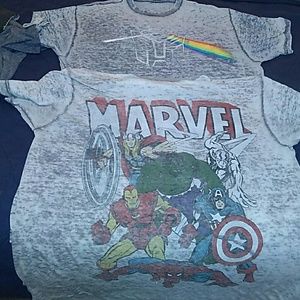 Trans former & Marvel comics distress tshirts