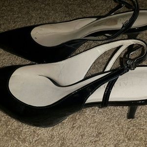 Talbot ladies black patent low heels