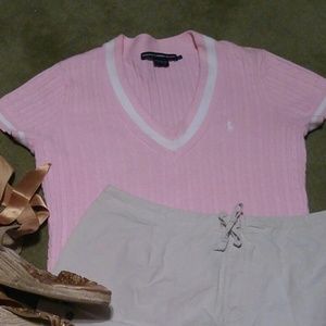 Clearance! Ralph Laren Cotton Pink Polo Sweater!